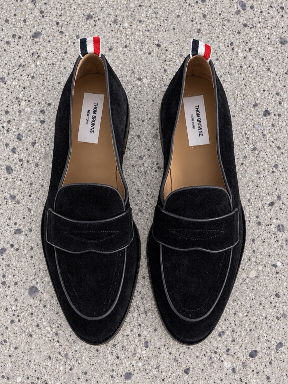 Thom Browne Black Suede Penny Loafers US11 Men's Authentic